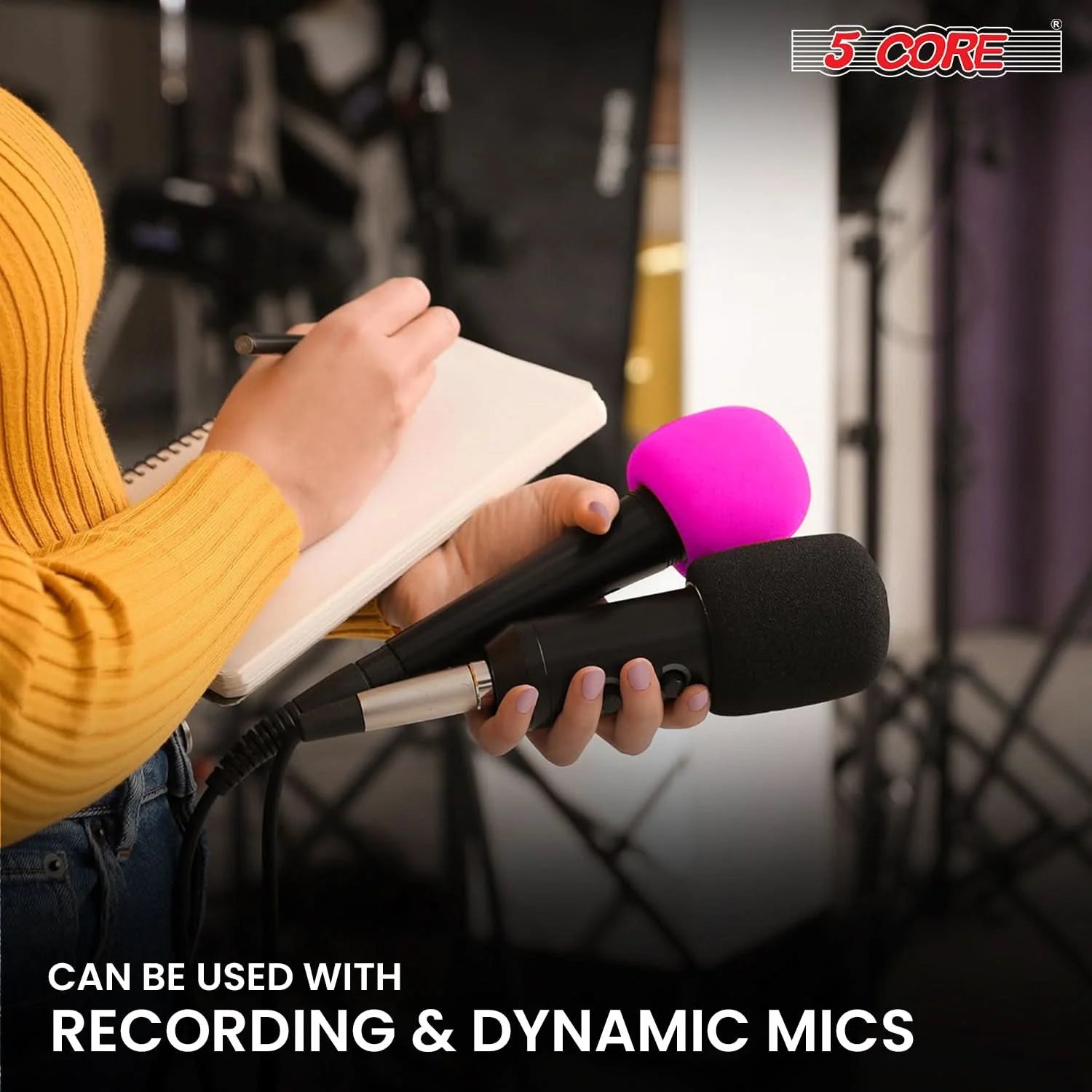 5Core Microphone Cover Soft Foam Mic Windscreen Windproof Sponge for Handheld Mic